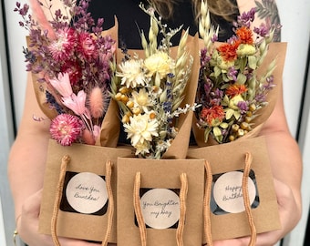 Dried Wildflower Mini Bouquet for Bud Vase Floral Bunch of Dry Flowers Preserved Flowers Birthday Gift Basket