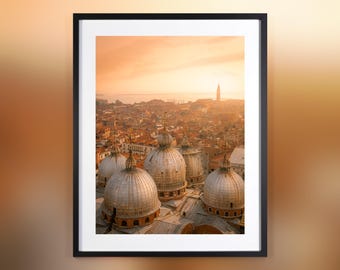 Venetian Sunrise from Above - Paper Poster Print