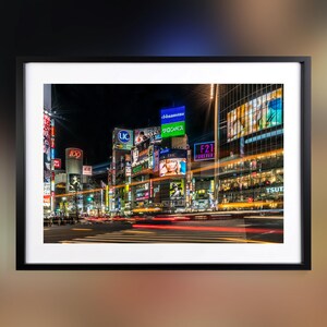 Mural de arte de Shibuya / Impresión de póster en papel de Japón / Paisaje urbano de Tokio / Decoración de interiores / Regalo de fotografía de viajes