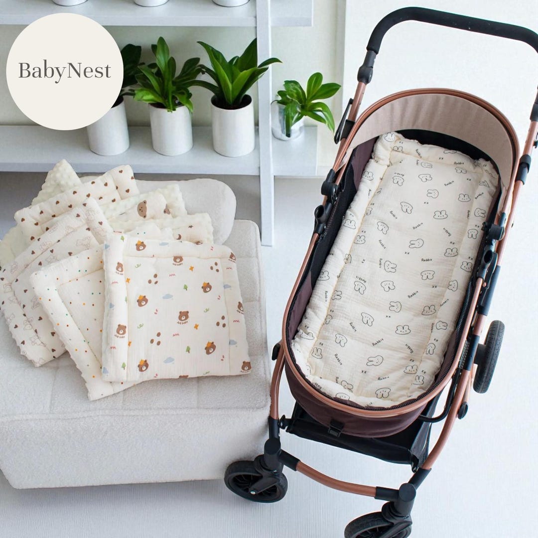 Stroller Mat Universal Pram Liner, Padded Stroller Seat Cushion, Plush Mattress for ...