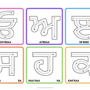 Punjabi Alphabets Arrow Tracing Beginner - Gurmukhi Words and Tracing