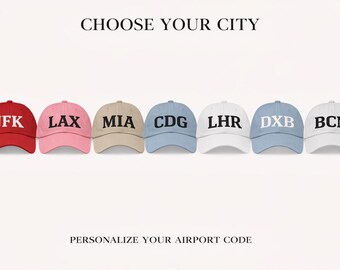 Personalized Airport code JFK embroidery Dad Cap | airport travel baseball hat