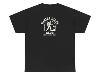 Winter Hiker Club Tee | Unisex Heavy Cotton T-Shirt for Outdoor Lovers, Hiking Gear, Casual Wear, Nature Fanatics, Gift for Adventurers