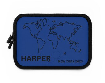 Personalized Travel Laptop Sleeve for Adventurers, Customizable Tech Case, Perfect Travel Gift for Students and Professionals