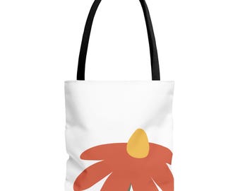 Minimal Floral Illustration Tote Bag | Abstract Flower Canvas Tote