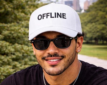 OFFLINE embroidered Dad Cap | White baseball hat, casual streetwear