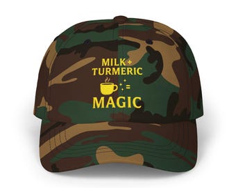 Magic Milk & Turmeric Dad Cap, Father's Day Gift, Summer Hat, Relaxed Fit Cap, Wellness Accessory, Gift for Dad