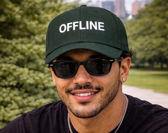 Offline embroidered classic dad cap | baseball hat, adjustable strap, the perfect gift