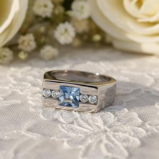 Blue Cz Ring - Etsy