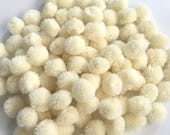 Cream Yarn Pom Poms 1 inch, decorative ball, jewelry making, pompom garland, nursery decor, pompon ball, party decor, boho decor