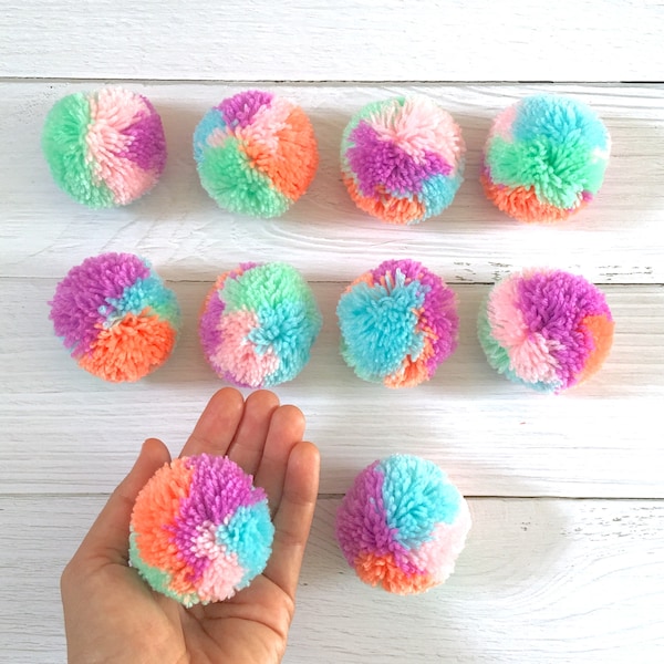 Pompones de hilo pastel mixto: decoración bohemia de 5 cm para fiestas