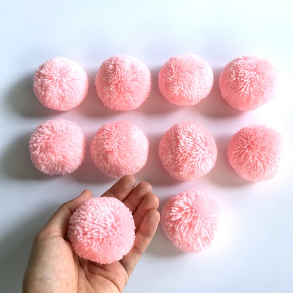 Pompón de hilo rosa bebé: decoración bohemia de 5 cm para fiestas