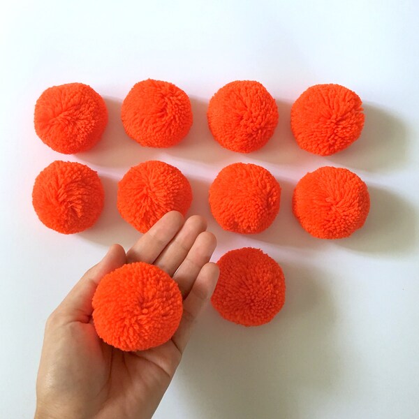 Pompón de hilo naranja: decoración bohemia de 5 cm para fiestas
