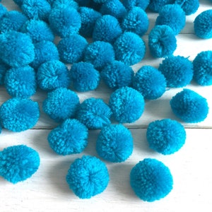 Light Turquoise Pom Poms 1 inch, decorative ball, jewelry making, pompom garland, nursery decor, pompon ball, party decor, boho decor