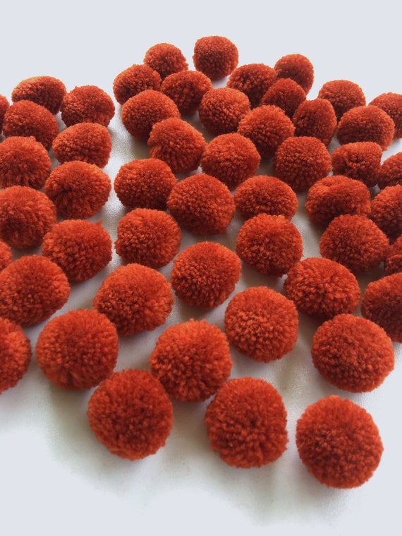 Red Yarn Pom Poms 1 Inch Decorative Ball Jewelry Making 