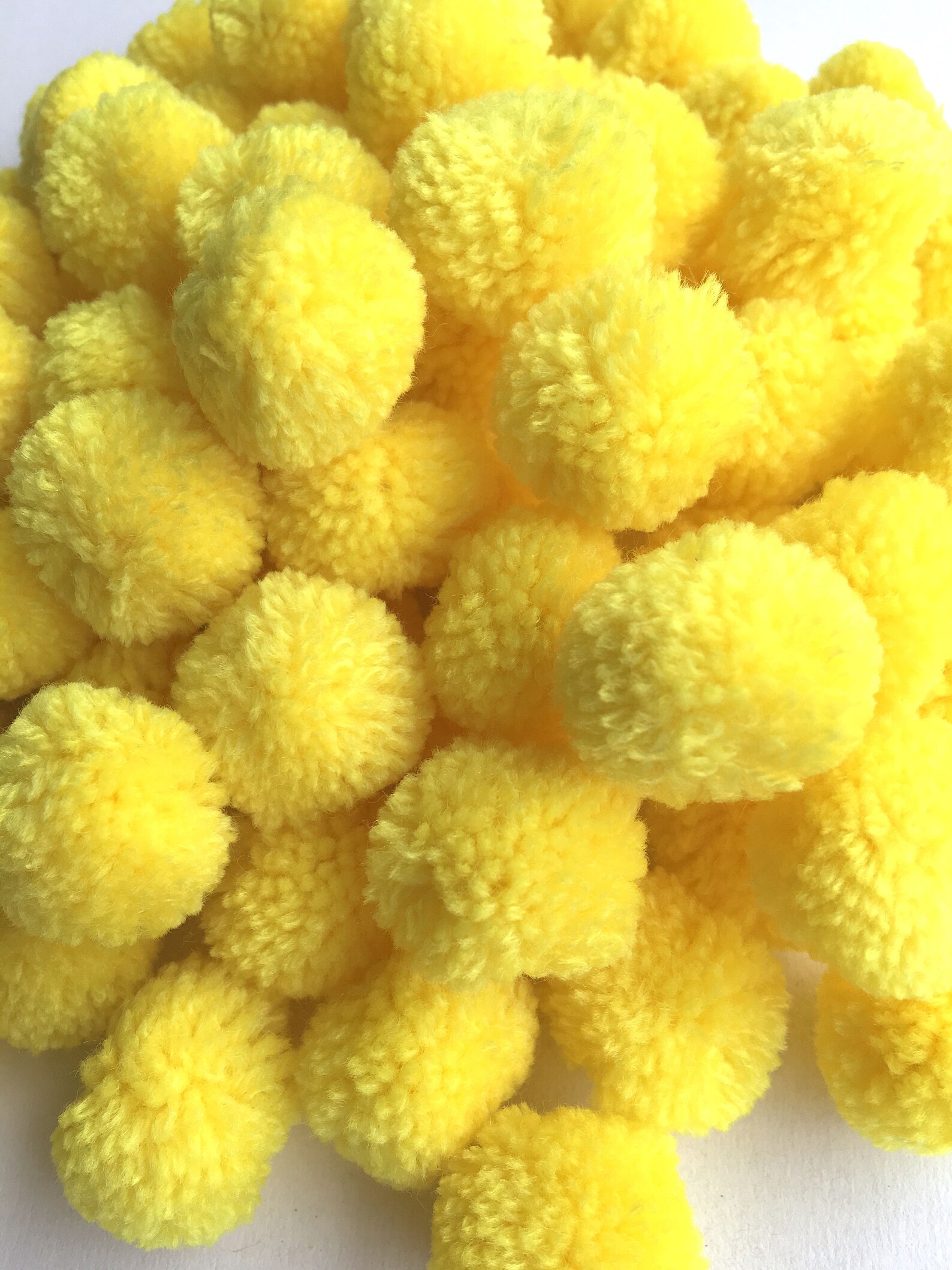 Neon yellow yarn Pom Poms 1 inch decorative ball jewelry Etsy