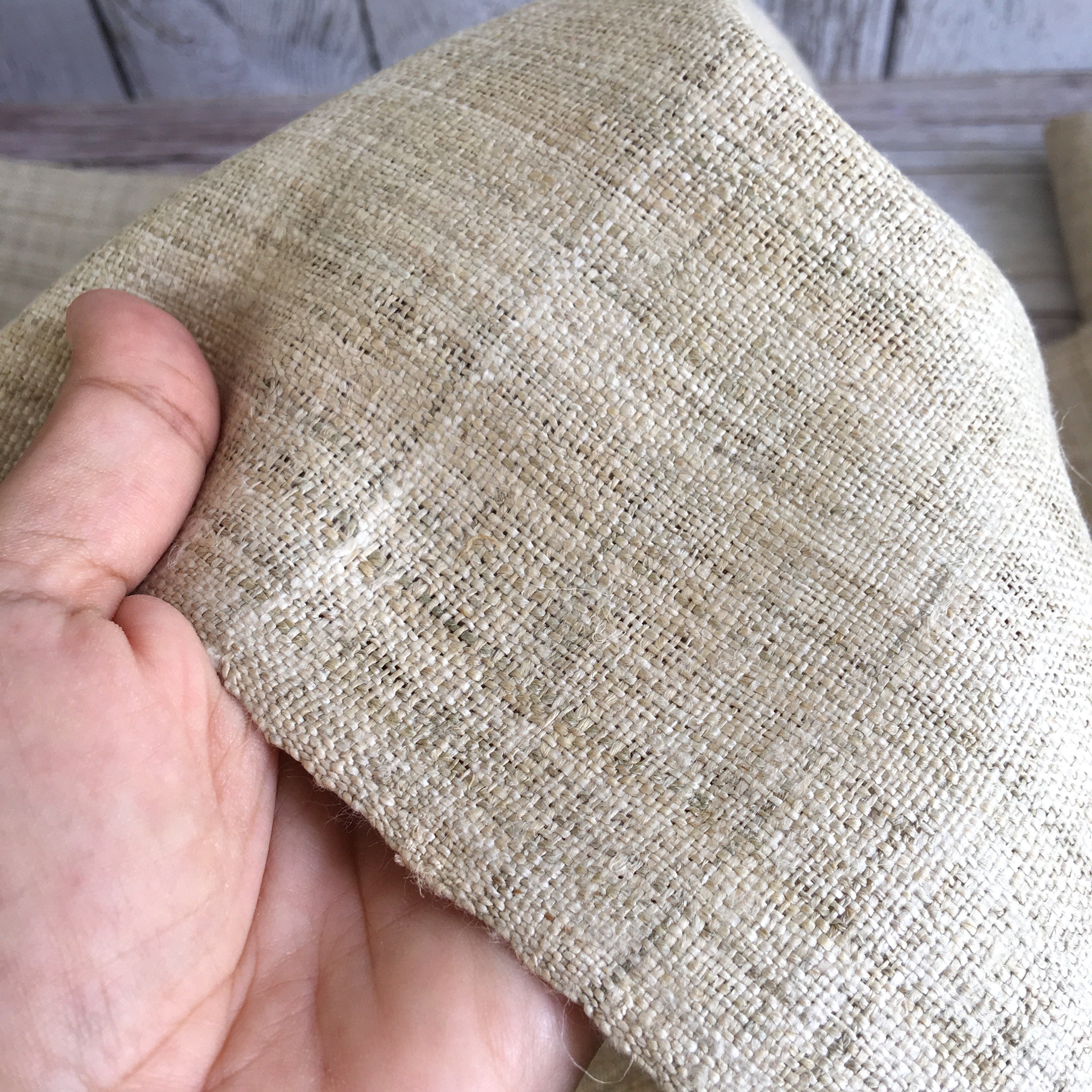 Organic Hemp Fabric 13 15 Width, Sold by the 1 Yard, Handwoven Raw