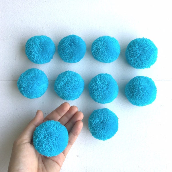 Pompón de hilo azul cielo: artículos de decoración bohemios para fiestas de 5 cm