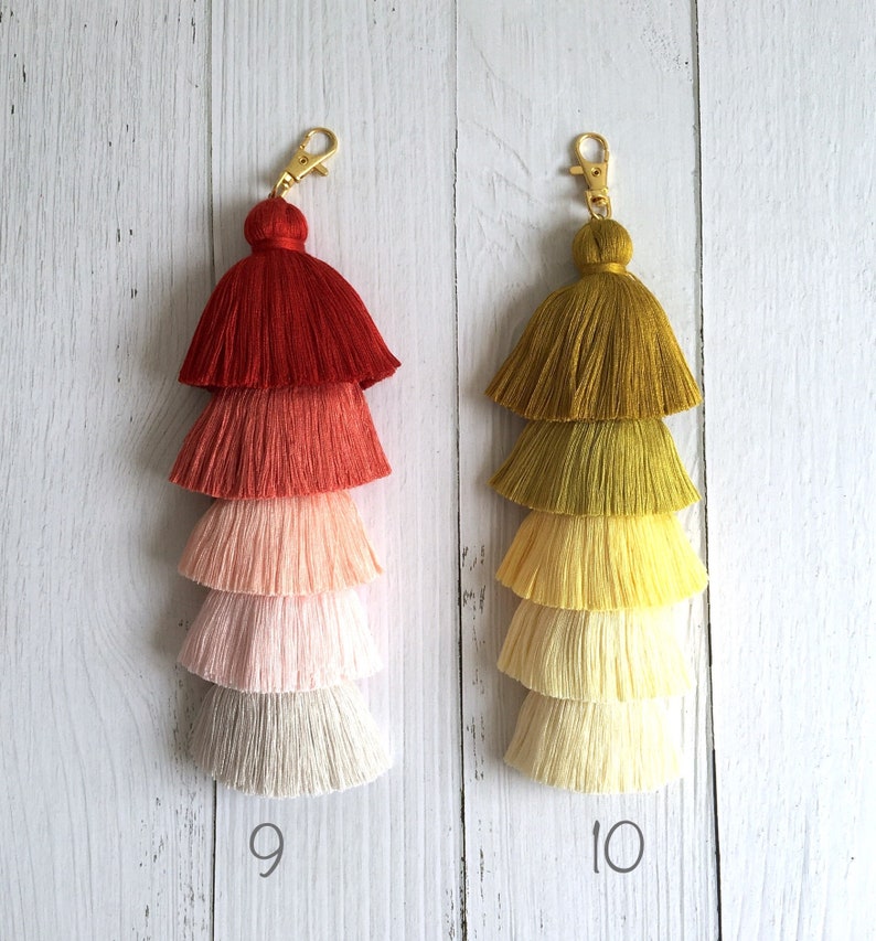 Handbag decor Straw Bag tassel charm Layered tassel charm Unique Gifts,Gift for Her Tassel Pompoms Charm 9.5 Tassel bag charm