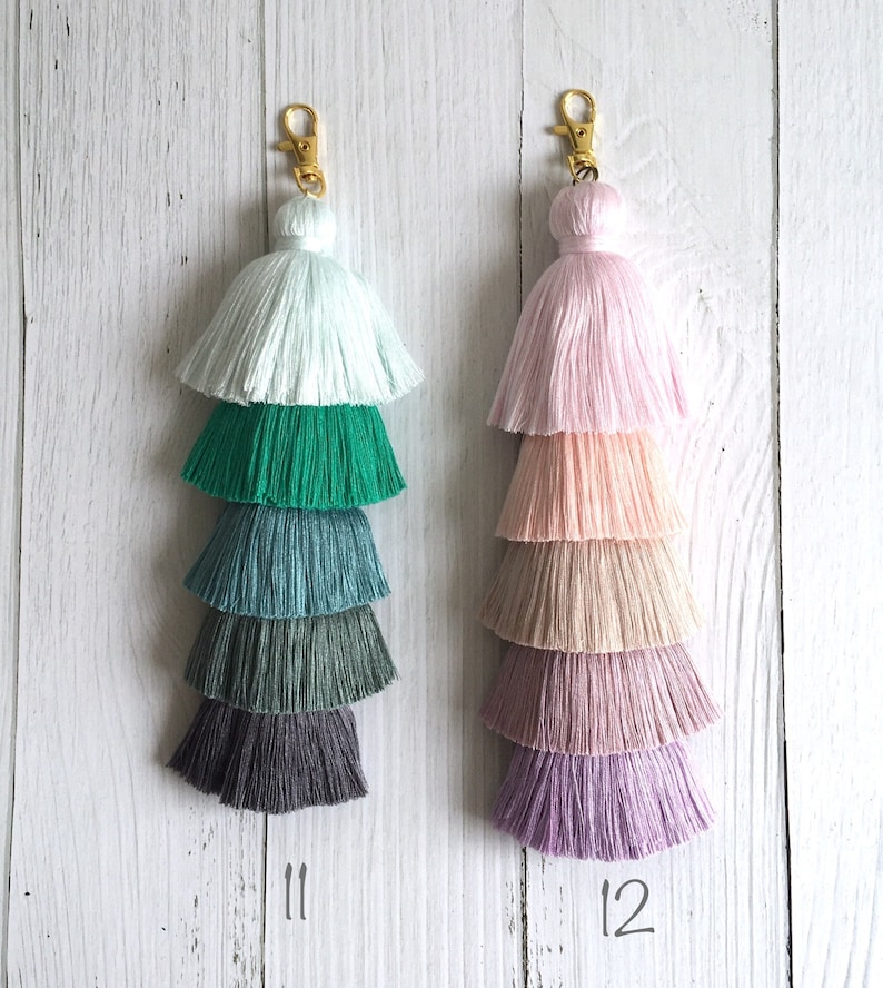 Handbag decor Straw Bag tassel charm Layered tassel charm Unique Gifts,Gift for Her Tassel Pompoms Charm 9.5 Tassel bag charm
