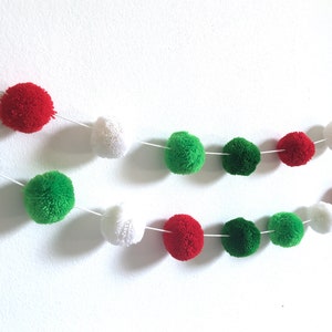 Christmas Custom Pom Pom Garland, big pom pom, pastel color garland, nursery decorations, pom pom bunting, party garland