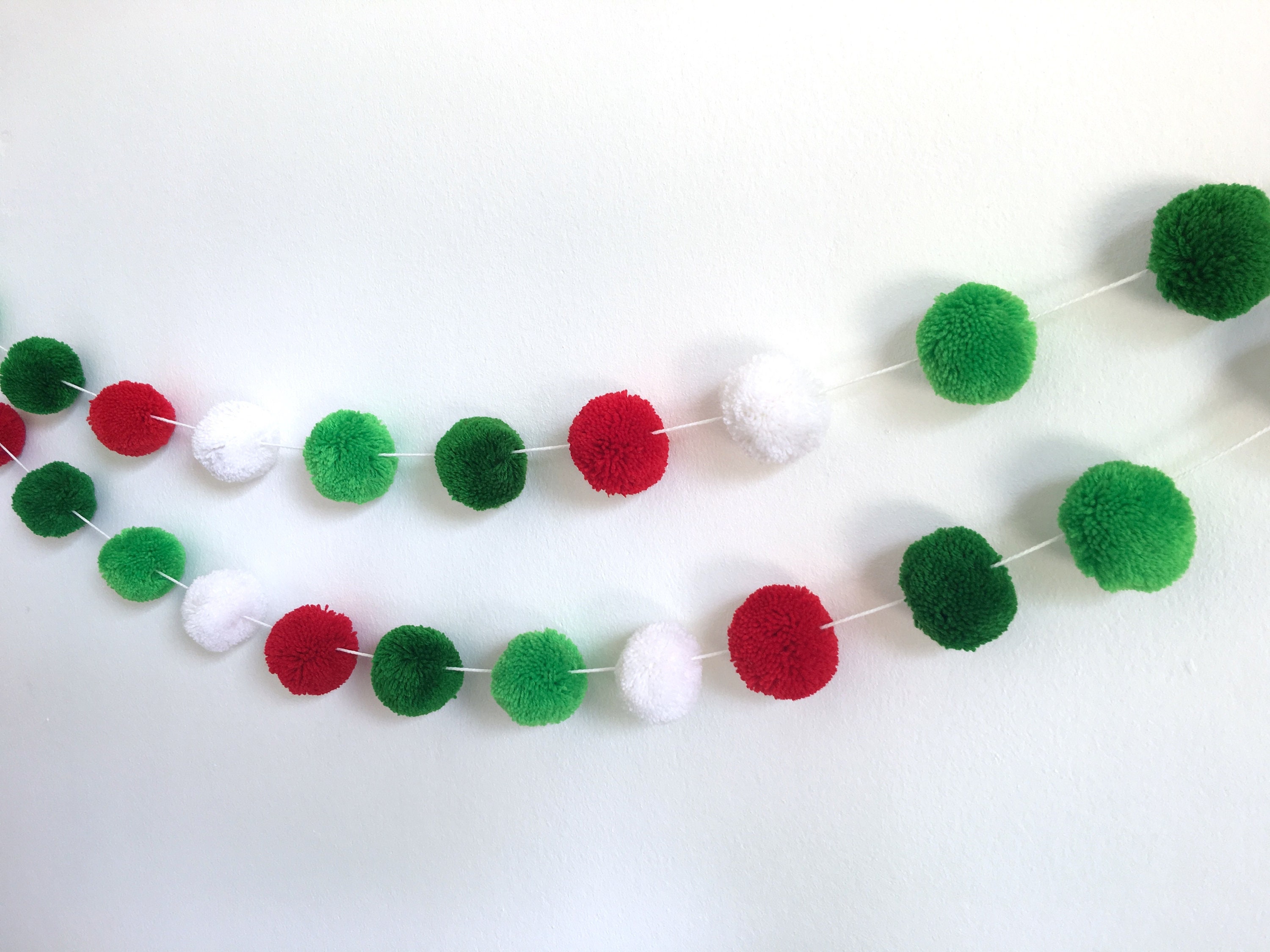Christmas Custom Pom Pom Garland big pom pom pastel color Etsy