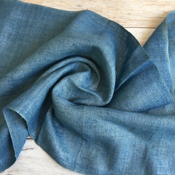 Indigo Dyed Vintage Organic Hemp Fabric 12 Width Sold Etsy