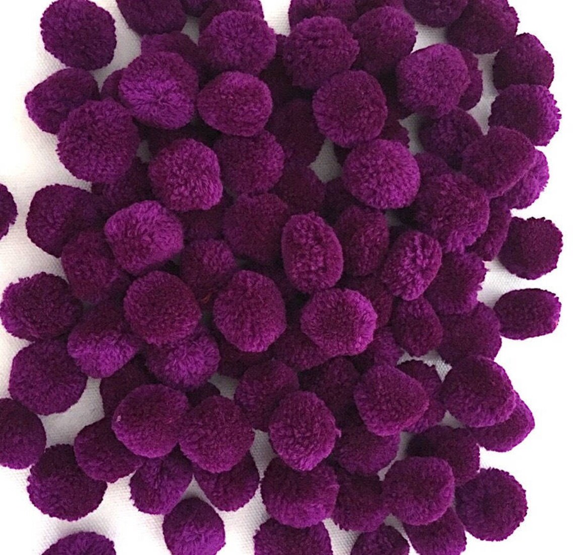 Purple yarn Pom Poms 1 inch decorative ball jewelry making Etsy