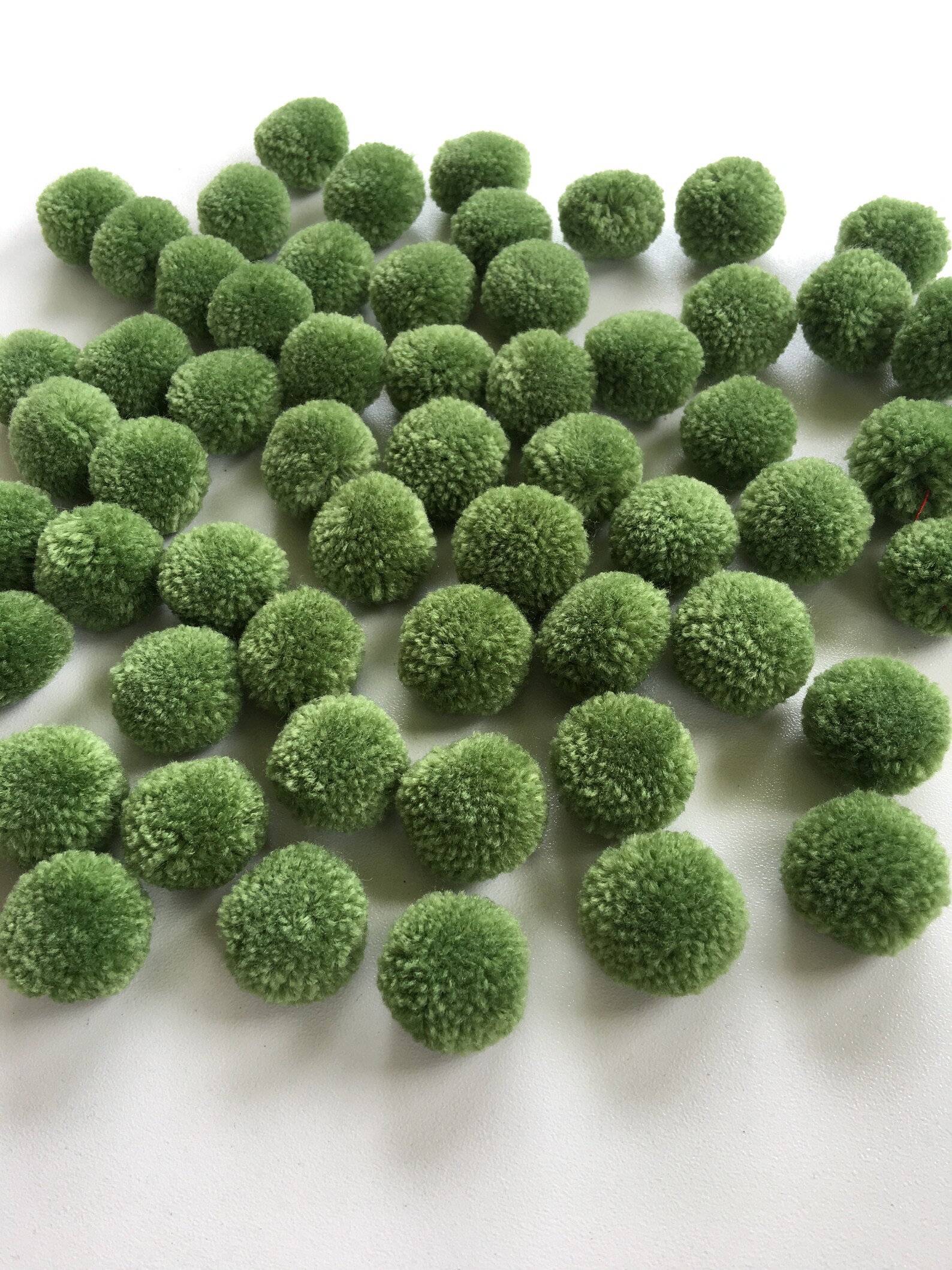 Moss Green Yarn Pom Poms 1 Inch Decorative Ball Jewelry Etsy