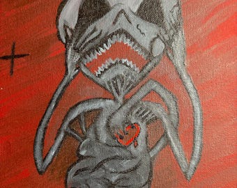 Ansiedad+Depresión=AYUDA - Pintura sobre lienzo con ilustraciones originales - Decoración artística
