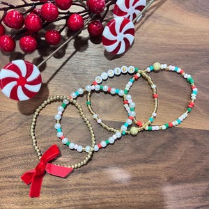 Christmas Bracelt Stack | Holiday Festive Jewelry