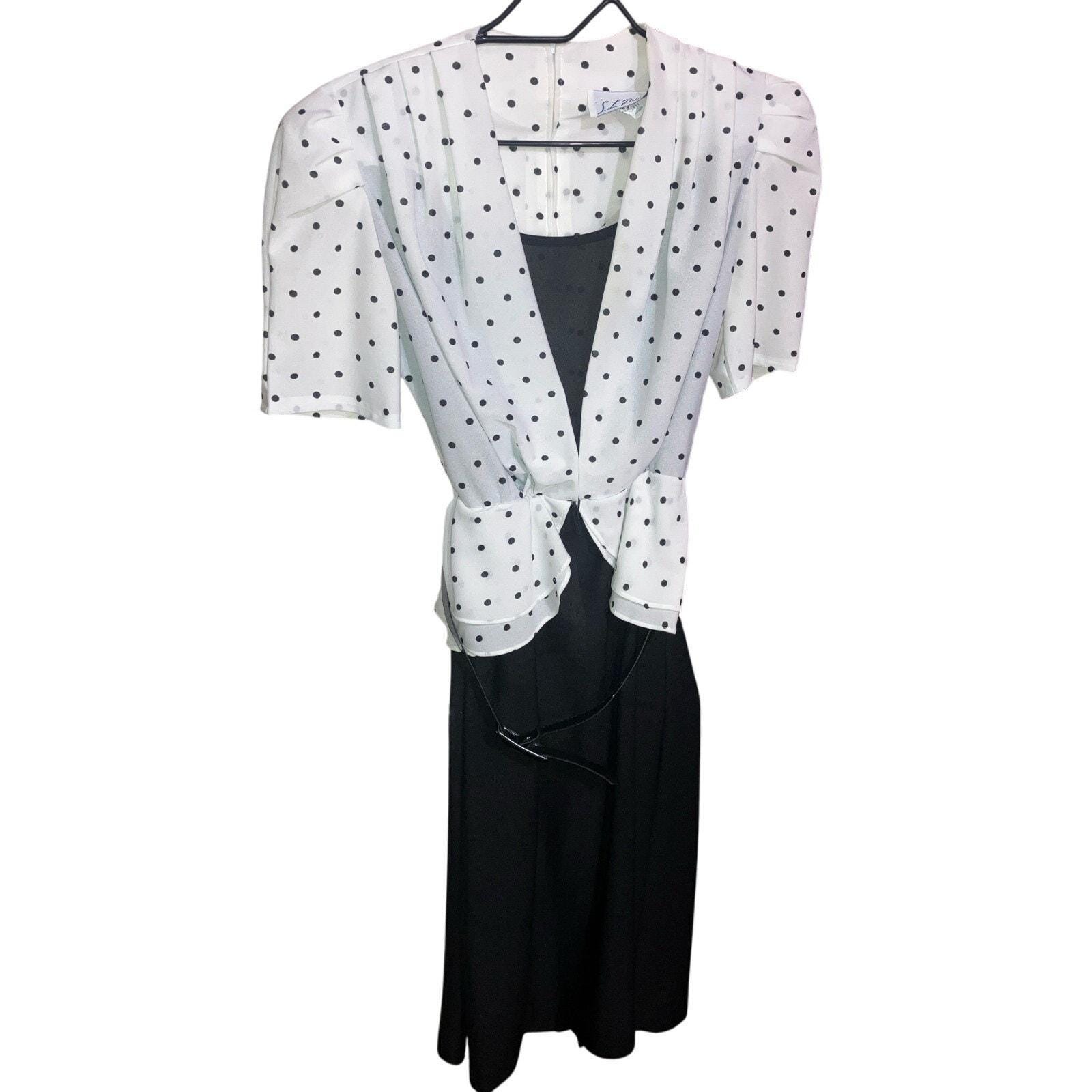 80s Black and White Dress