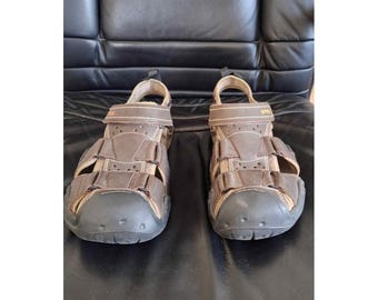Vintage 90s Grunge Mens 12 Sandals Brown Fishman Simple  display picture 1
