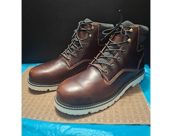 Nuevas botas de trabajo Wolverine de cuero para hombre, talla 13 M, marrón
