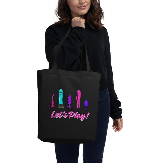 Let's Play Tote Bag  Naughty Adult Humor Bag  Sex Toy Graphic Tote   Funny NSFW Lifestyle Accessory - Etsy