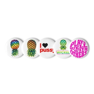 Pin Swinger (paquete de 5) Botones de estilo de vida de piña / Accesorios para fiestas y viajes