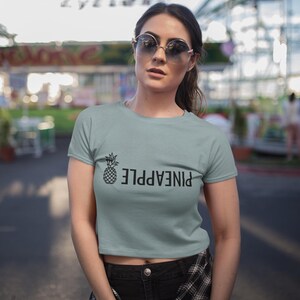 Upside Down Pineapple Crop Top – Swinger Lifestyle Shirt | Sexy Suggestive Party Tee