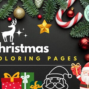 Druckbare Weihnachts Malseiten - 10 Feiertags Designs für Kinder und Erwachsene - Weihnachtliche lustige Aktivitäten Blätter - DIY Feiertag Dekor und Geschenkideen