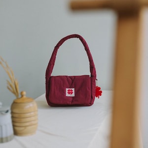 Luella - Anonimite in Ruby | shoulder bag puffer puffy bag