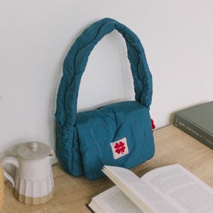 Luella - Anonimite in Indigo Blue | shoulder bag puffer puffy bag