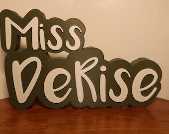 A maior placa de identificação do Etsy, placa de identificação personalizada, placa de identificação personalizada, presente para professores, decoração de escritório, presente exclusivo para colegas de trabalho, chefe ou filhos
