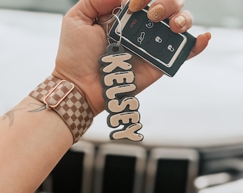 Chaveiro personalizado, presente para mãe, presente para professor, presente para colega de trabalho, presente para irmã, amiga mãe, chaveiro personalizado, nome da letra bolha