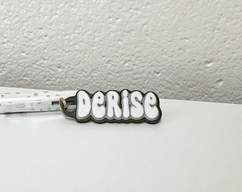 Pingente de crachá personalizado, chaveiro de identificação, chaveiro pequeno personalizado para crachá de identificação, pingentes para crachá, chaveiro ou cordão, perfeito para professores