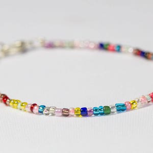 Customizable thin seed bead bracelet.