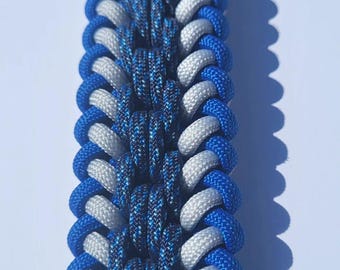 Collare per cani in paracord personalizzato: adattatore Biothane, design in maglia di ferro