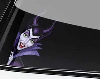 Maleficent Villains Peekaboo Peeker Peeking Car Window Decals - Bumper Waterproof Stickers - Pack Stickers SLXV14