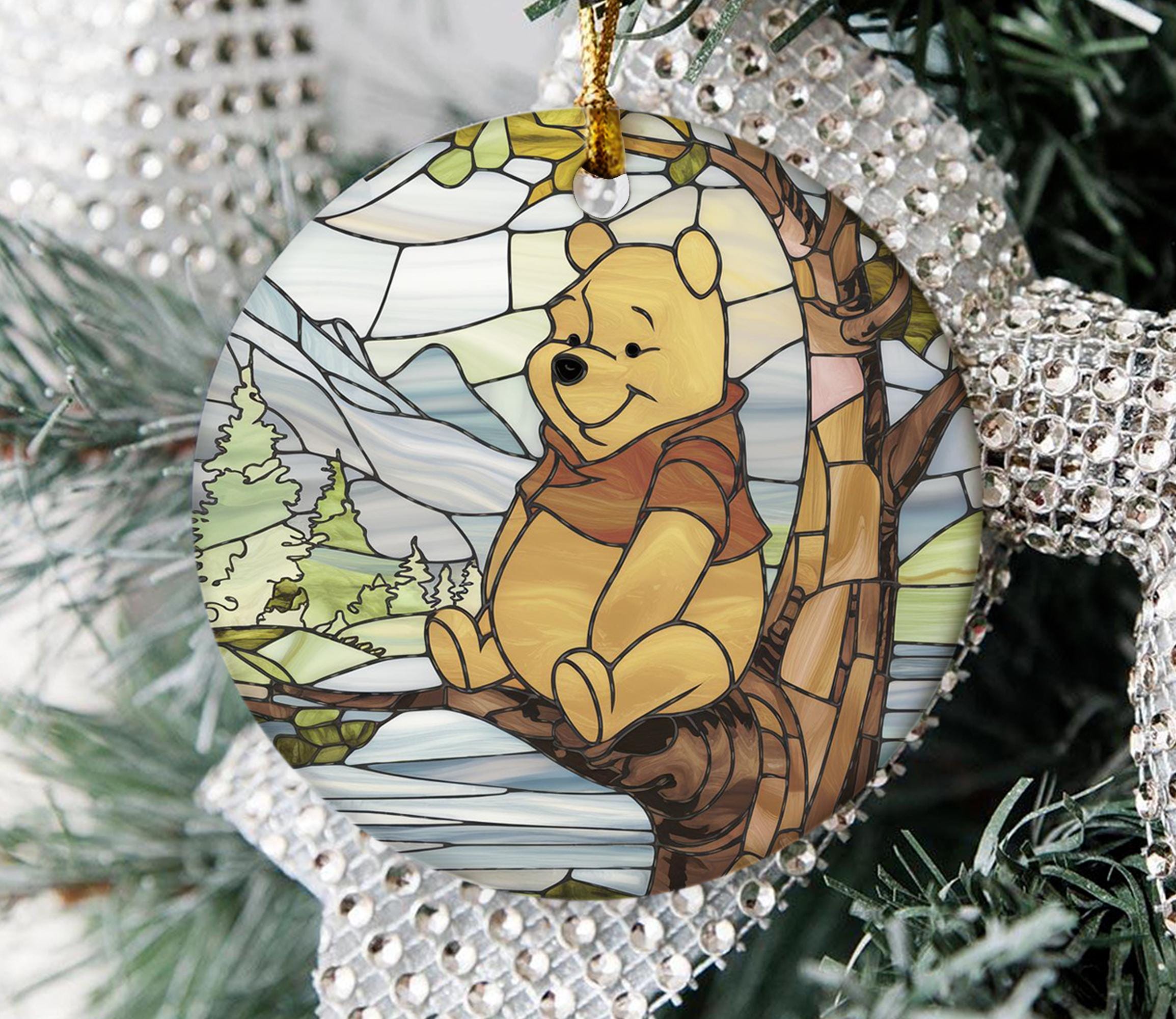 Pooh Stained Glass Light - Etsy