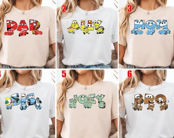 Disney Cars Shirt, Pixar Lightening McQueen Tee,Tow Mater T-Shirt, Sally Carrera Doc Hudson, Disneyland Family Trip Tee, WDW Gift Tee OHSZ07