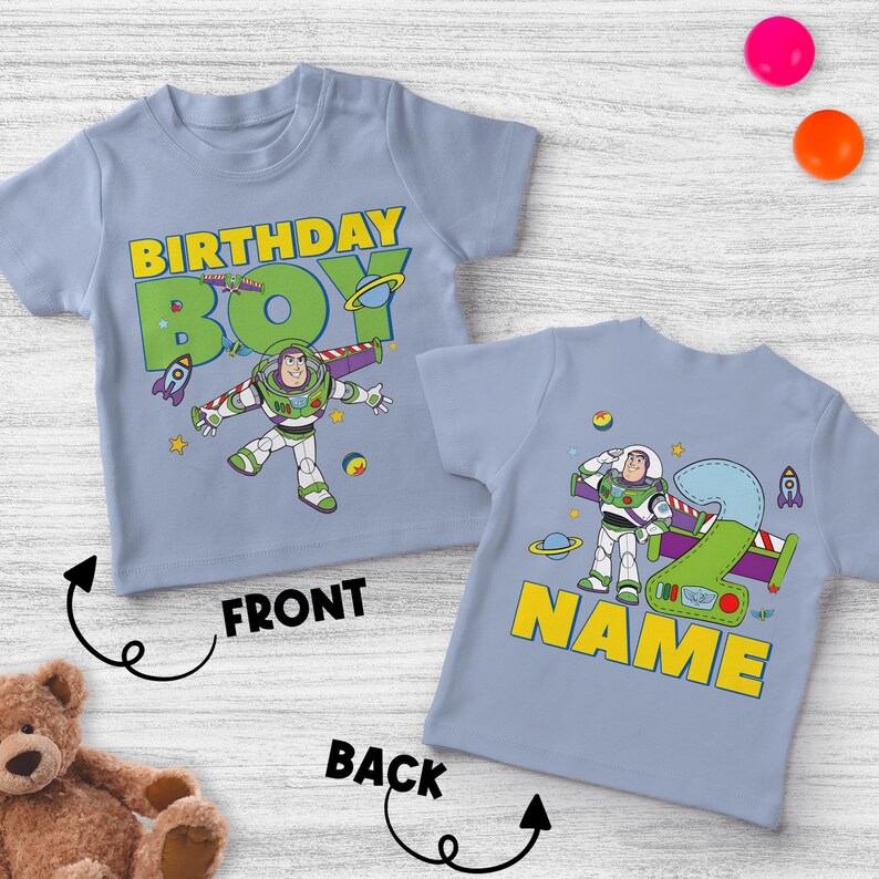 Lightyear Birthday Boy Shirt, Buzz Lightyear Birthday Tee, Toy Story Party, Lightyear Birthday Kids Gift, Custom Buzz Birthday Shirt AYCF12 immagine 2