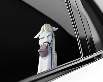 Pegatina divertida de Maximus Peeker, pegatinas para ventanas de coche con Peeker Peeking - Pegatinas de vinilo para parachoques, paquete de pegatinas de caballo con meme enredado, UNXCSK05